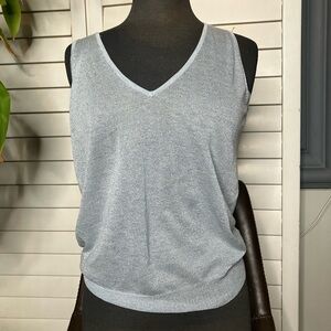 Parker Silver V-Neck Tank Top